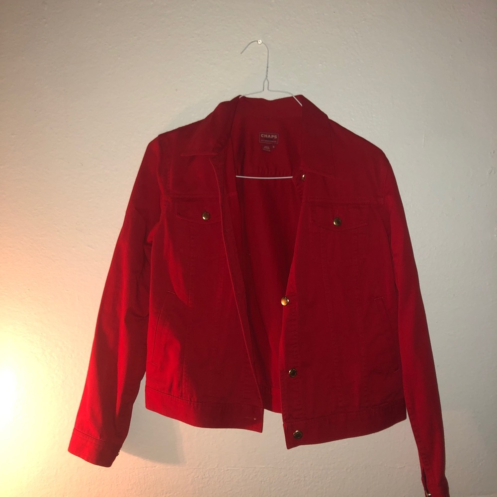 Red chaps jean jacket